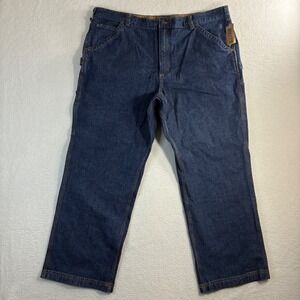 Duluth Trading Co Flex Ballroom Jeans Men 42x30 Blue Carpenter Work Pants NWT